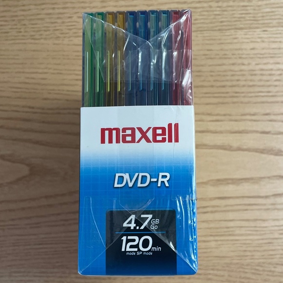 Maxell Color DVD-R 4.7 GB 16x 120 min 10 Pack with Cases Factory Sealed New - Picture 4 of 4
